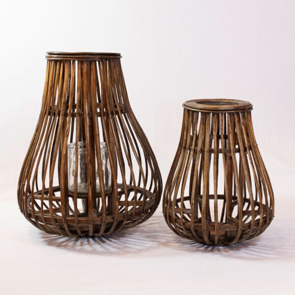 Ein Windlicht Bambus Set zum dekorieren.